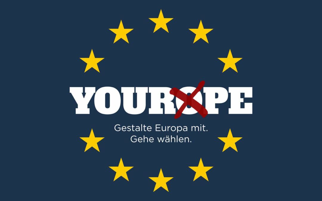 Bahn­hofs­buch­han­del zeigt Flagge für Europa