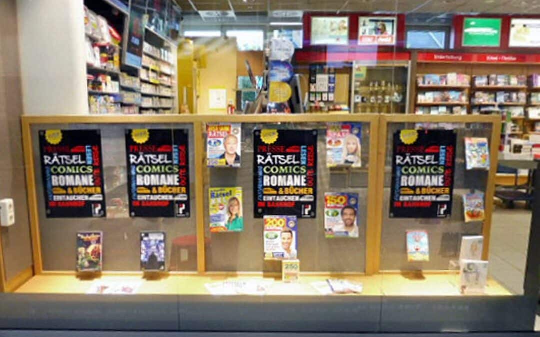 Gewinn­brin­gende Prä­sen­ta­tion für Romane, Rät­sel und Comics im Bahnhofsbuchhandel